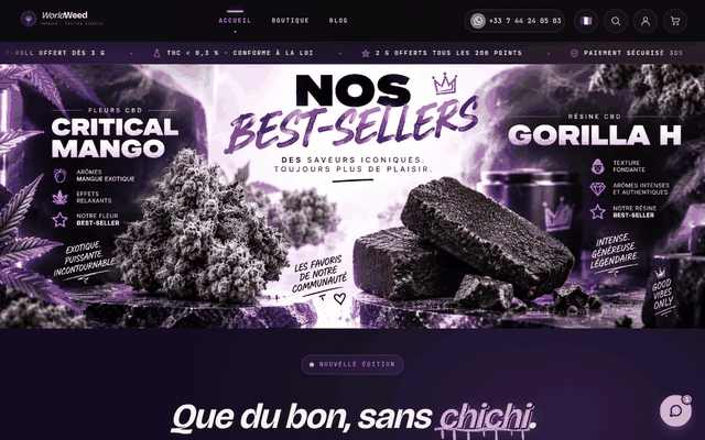 Aperçu animé du site WorldWeed
